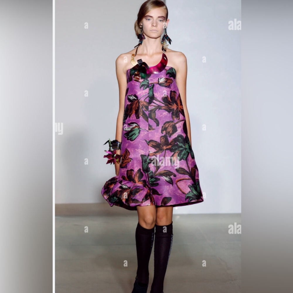Marni organza silk dress runway